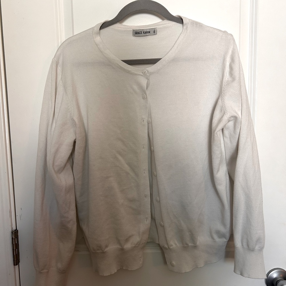 USED White Cardigan